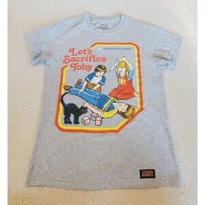 Let's Sacrifice Toby T-Shirt Size Small Gray Steven Rhodes Kitschy
